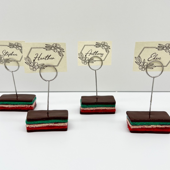 Italian Rainbow Cookie Place Card Holders – Set of 4 | Holiday Table Décor - Picture 5 of 10